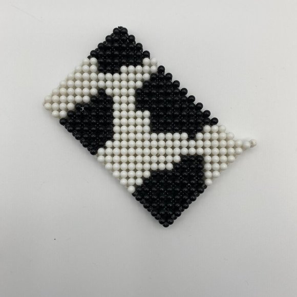 NWOT Beaded Card Holder - Aesthetic Handmade Cow Print Wallet | Card Sleeve - Picture 6 of 8